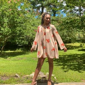 Small Floral Beige Dress